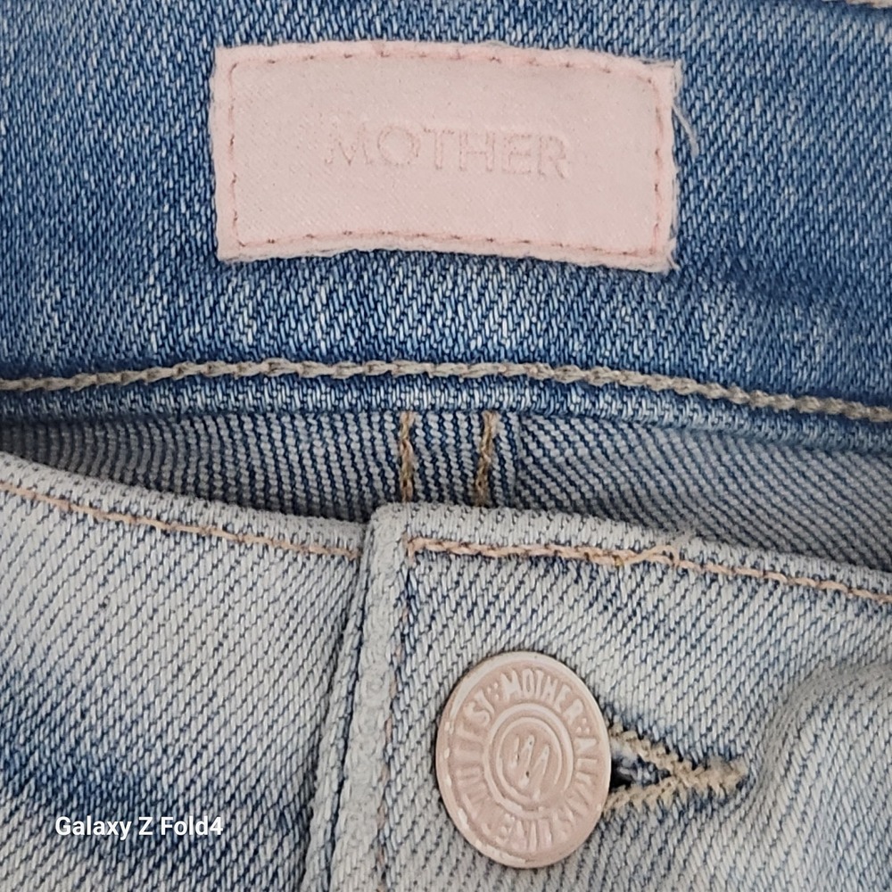 Mother The Insider Crop Step Fray Jeans Sexico Mexico Light Wash Blue Size 28